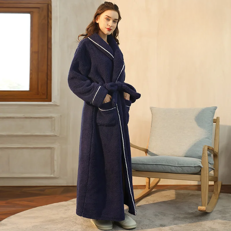 Men's Flannel Fleece Winter Bathrobe