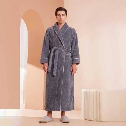 Men's Flannel Fleece Winter Bathrobe