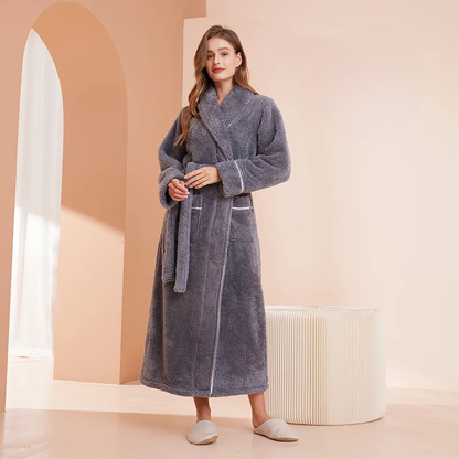 Men's Flannel Fleece Winter Bathrobe
