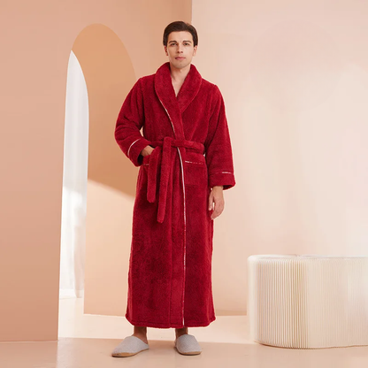 Men's Flannel Fleece Winter Bathrobe