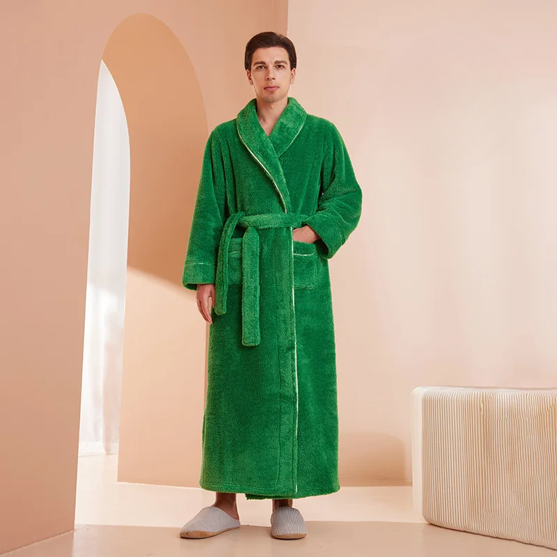 Men's Flannel Fleece Winter Bathrobe