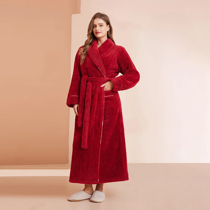 Men's Flannel Fleece Winter Bathrobe