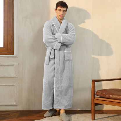 Men's Flannel Fleece Winter Bathrobe