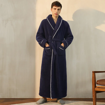 Men's Flannel Fleece Winter Bathrobe