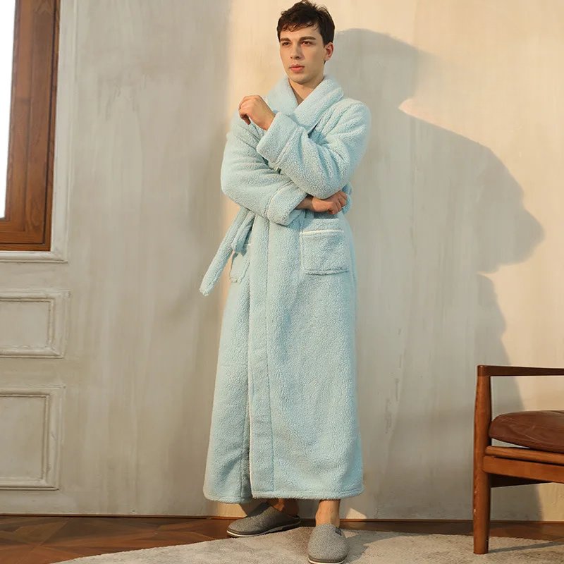 Men's Flannel Fleece Winter Bathrobe