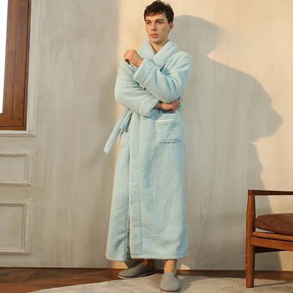 Men's Flannel Fleece Winter Bathrobe