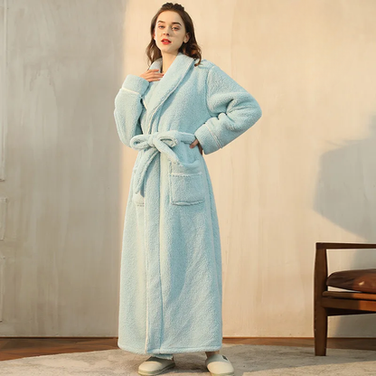 Men's Flannel Fleece Winter Bathrobe