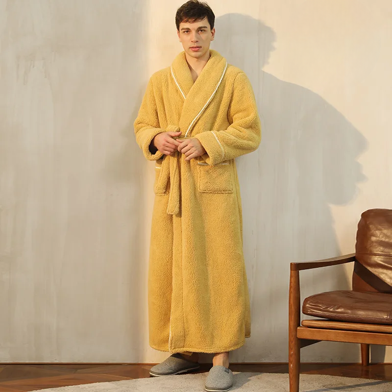 Men's Flannel Fleece Winter Bathrobe