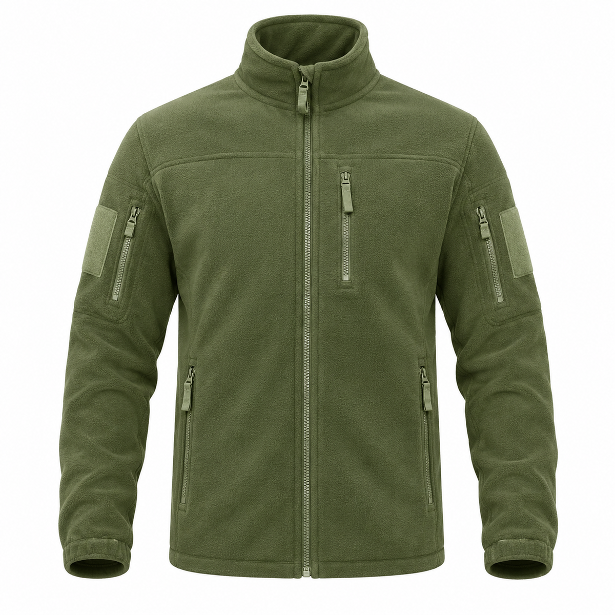 Men's Full-Zip Fleece Jacket with High Collar and Zip Pockets for Everyday and Outdoor Wear