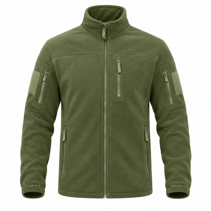 Men's Full-Zip Fleece Jacket with High Collar and Zip Pockets for Everyday and Outdoor Wear