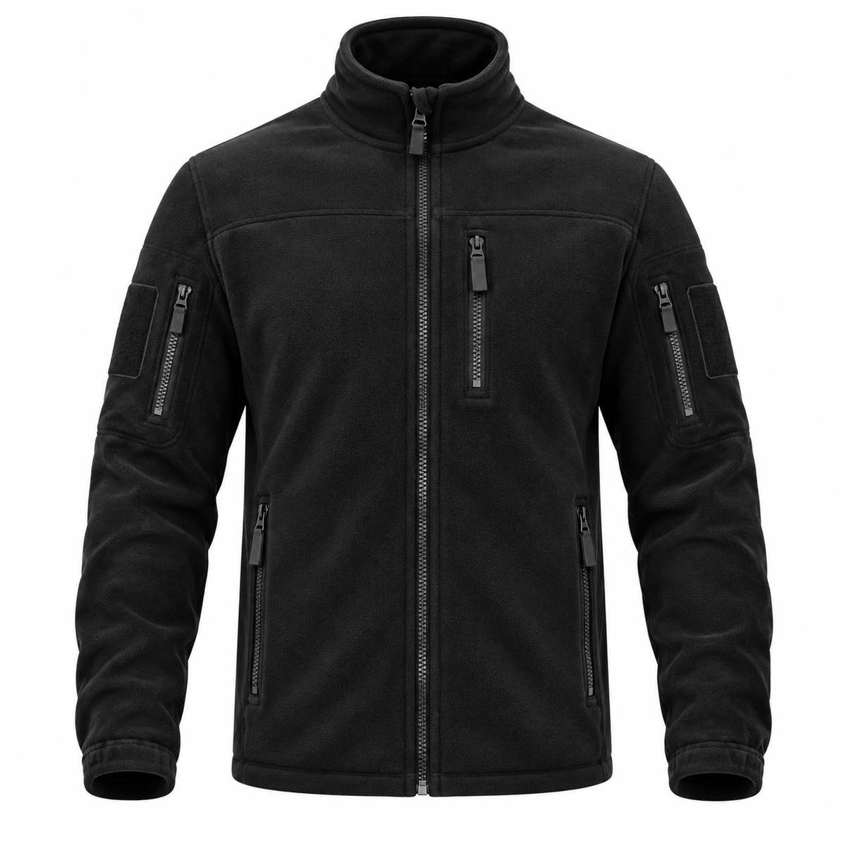 Men's Full-Zip Fleece Jacket with High Collar and Zip Pockets for Everyday and Outdoor Wear