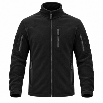 Men's Full-Zip Fleece Jacket with High Collar and Zip Pockets for Everyday and Outdoor Wear