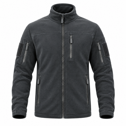 Men's Full-Zip Fleece Jacket with High Collar and Zip Pockets for Everyday and Outdoor Wear