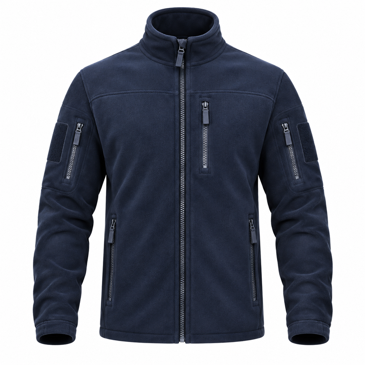 Men's Full-Zip Fleece Jacket with High Collar and Zip Pockets for Everyday and Outdoor Wear