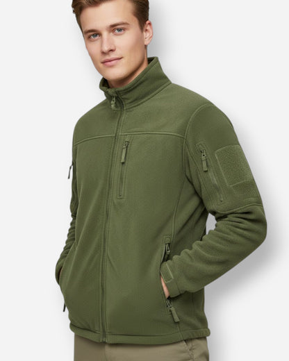 Men's Full-Zip Fleece Jacket with High Collar and Zip Pockets for Everyday and Outdoor Wear