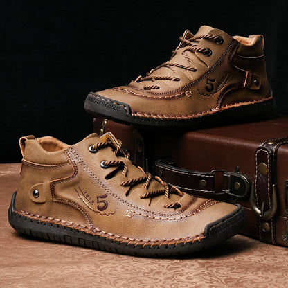 Men's High-Top Hand-Stitched Boots