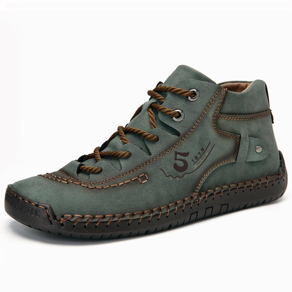 Men's High-Top Hand-Stitched Boots