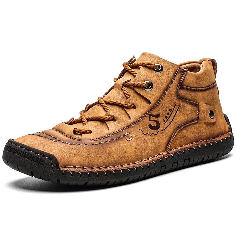 Men's High-Top Hand-Stitched Boots