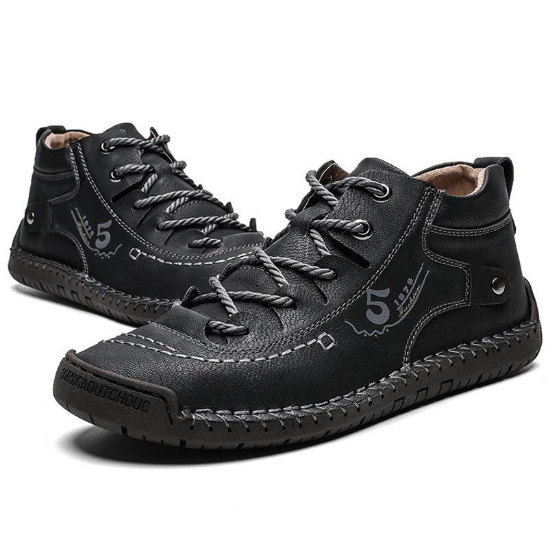 Men's High-Top Hand-Stitched Boots