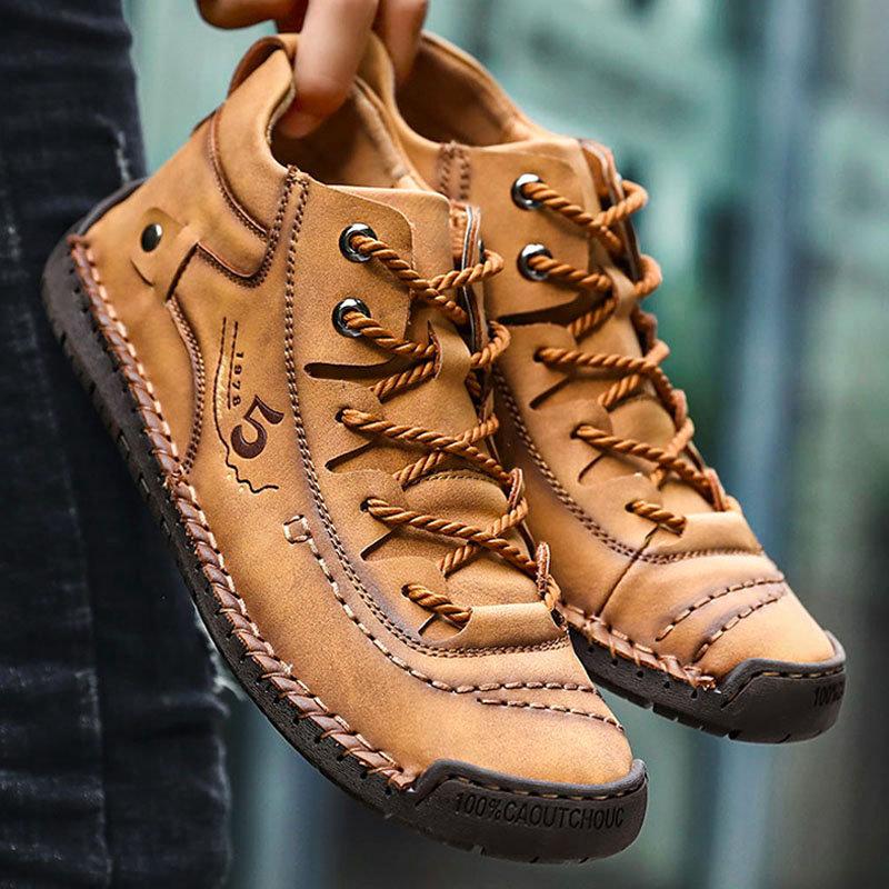 Men's High-Top Hand-Stitched Boots