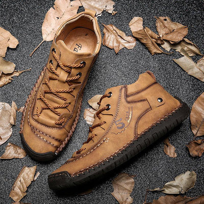 Men's High-Top Hand-Stitched Boots