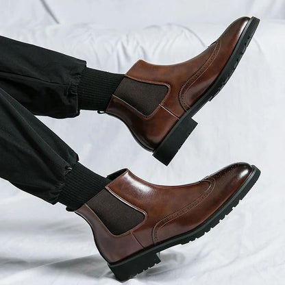 Men's Leather Brogue Chelsea Boots