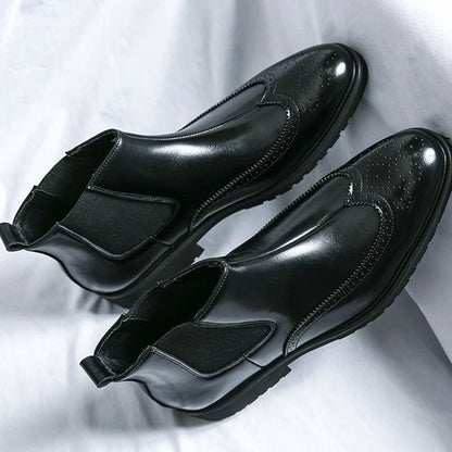 Men's Leather Brogue Chelsea Boots