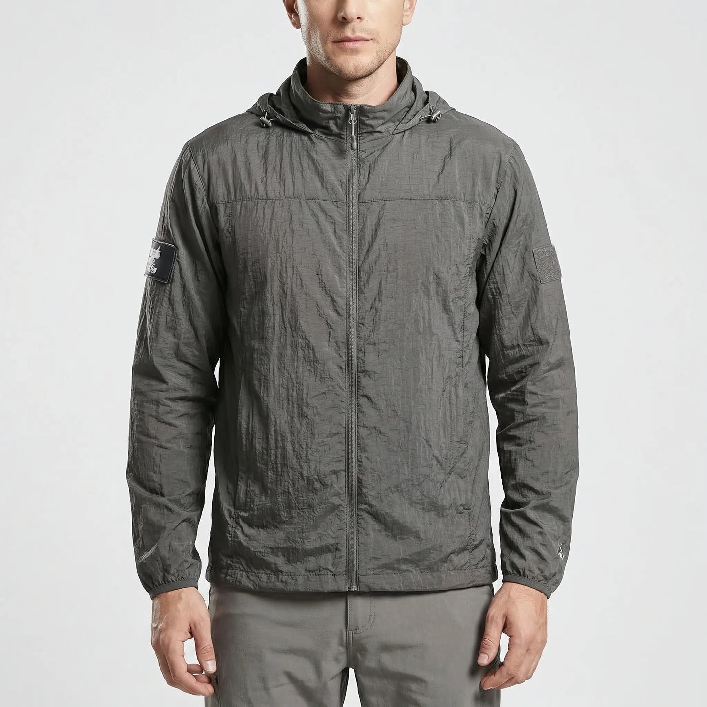 Men's Lightweight Hooded Tactical Windbreaker Jacket