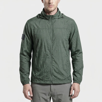 Men's Lightweight Hooded Tactical Windbreaker Jacket