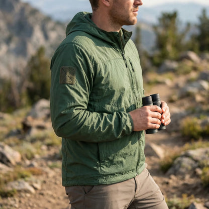 Men's Lightweight Hooded Tactical Windbreaker Jacket