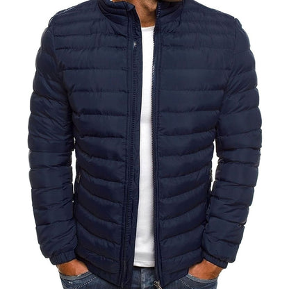 Men's Lightweight Quilted Stand-Collar Puffer Jacket