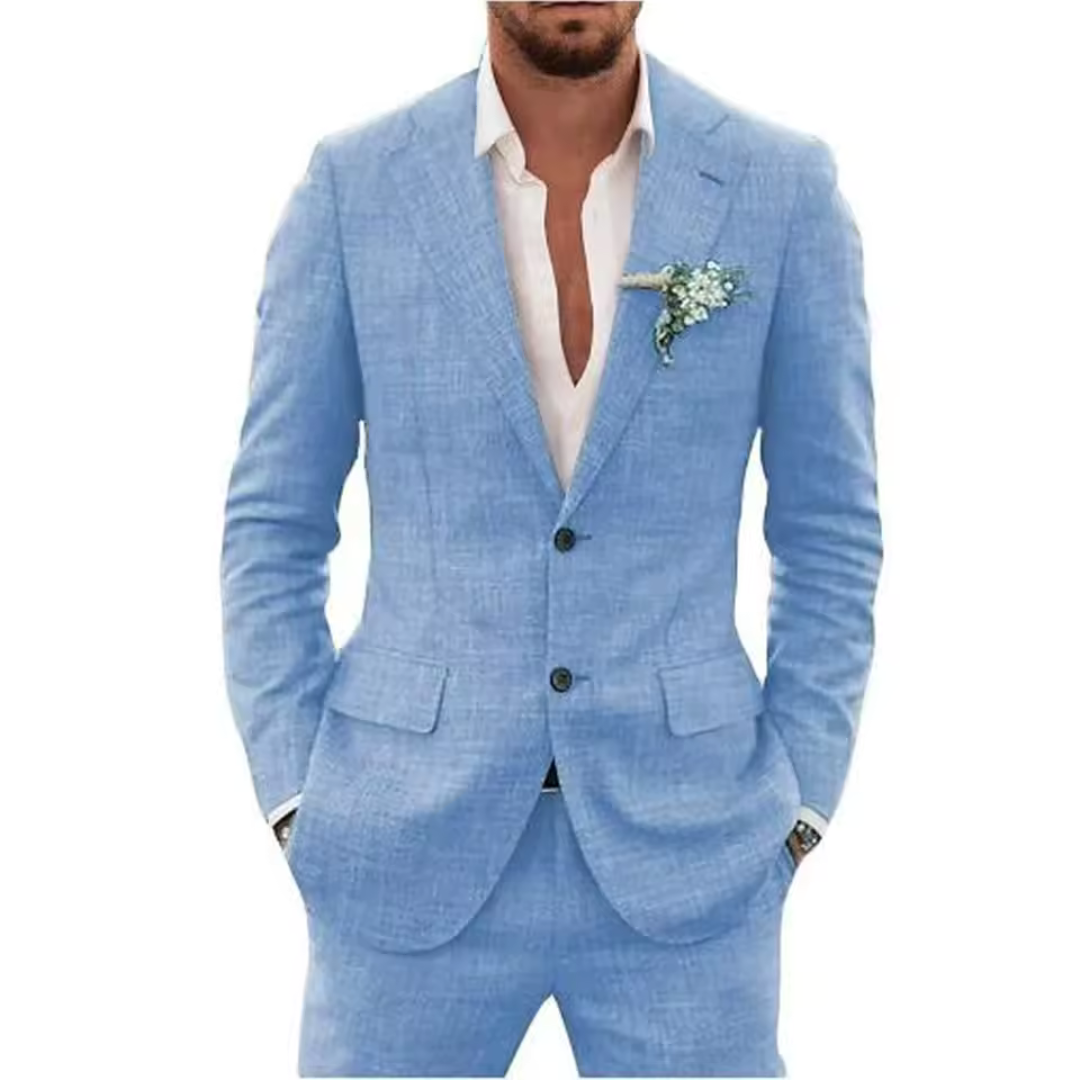 Men's Linen Suit – Elegant Slim Fit for Any Occasion