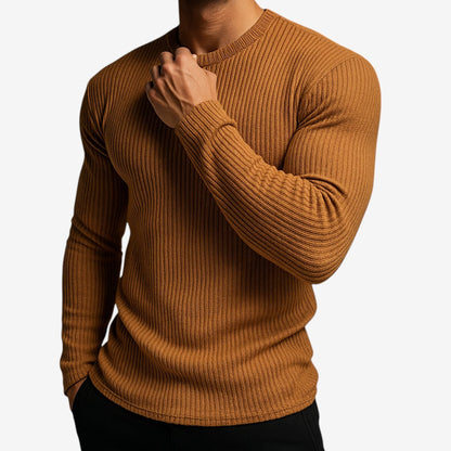 Men's Long-Sleeve Striped Crewneck Sweater