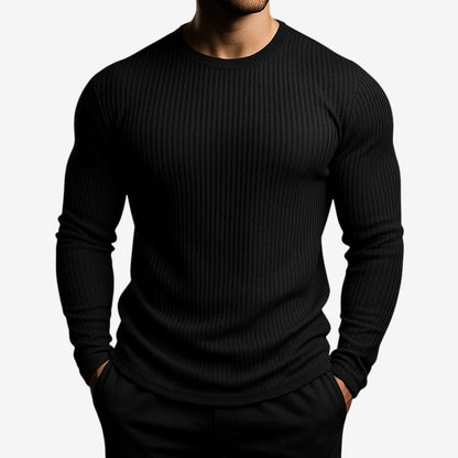 Men's Long-Sleeve Striped Crewneck Sweater