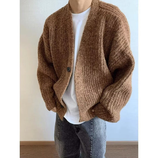 Men's Oversized Button-Down Cardigan