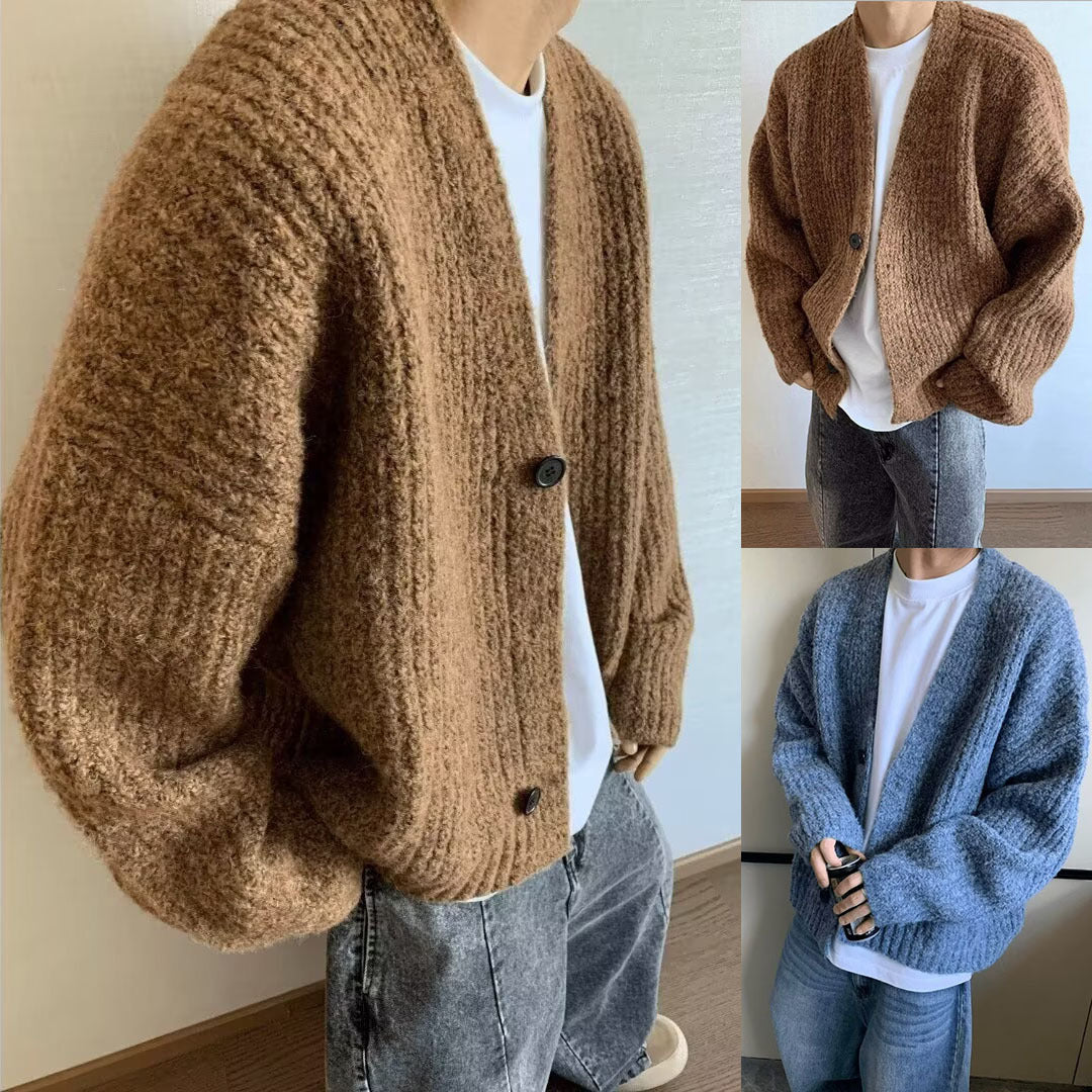 Men's Oversized Button-Down Cardigan