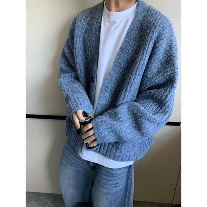 Men's Oversized Button-Down Cardigan