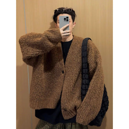 Men's Oversized Button-Down Cardigan