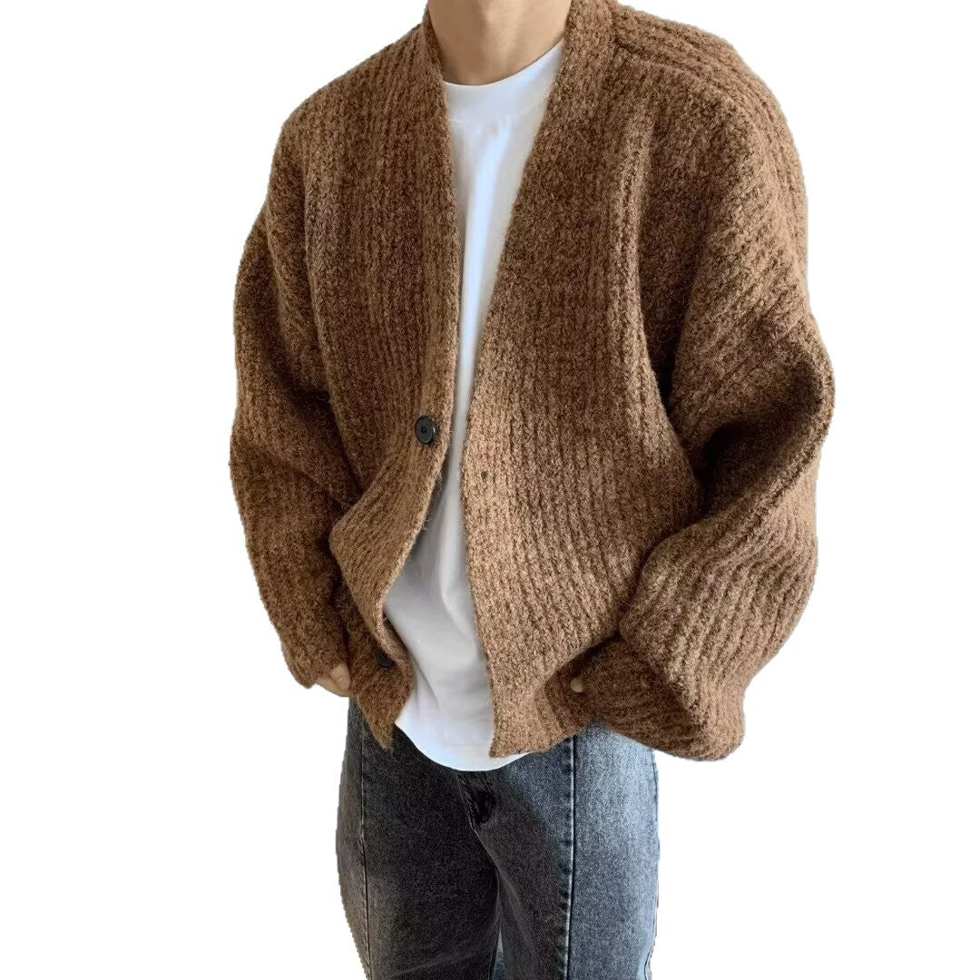 Men's Oversized Button-Down Cardigan