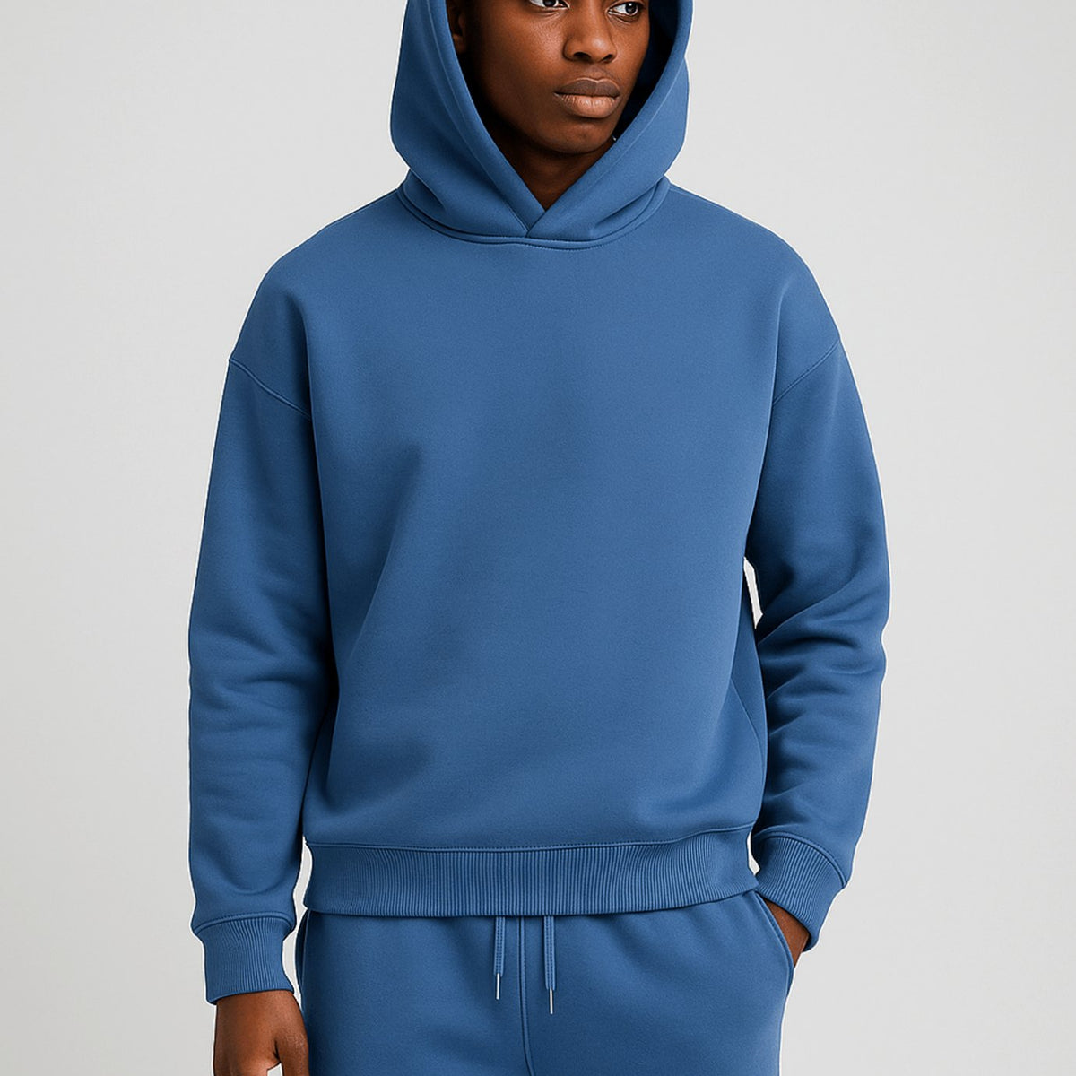 Men's Oversized Fleece Tracksuit with Hoodie and Joggers