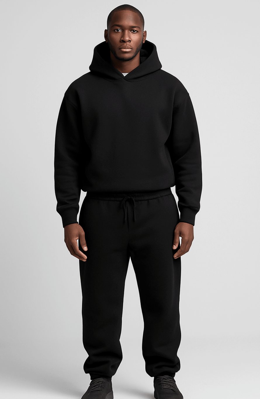 Men's Oversized Fleece Tracksuit with Hoodie and Joggers