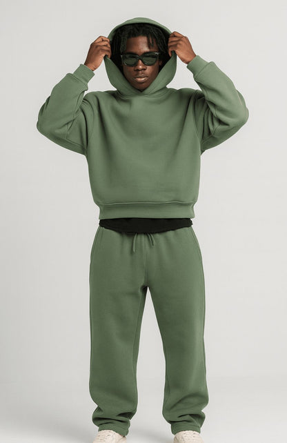 Men's Oversized Fleece Tracksuit with Hoodie and Joggers