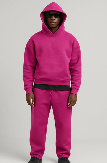 Men's Oversized Fleece Tracksuit with Hoodie and Joggers