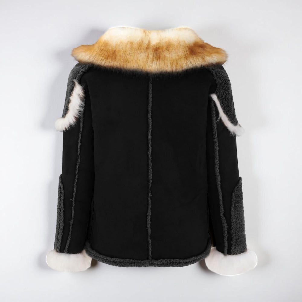 Men's Oversized Winter Coat with Heavy Collar Jacket Outerwear