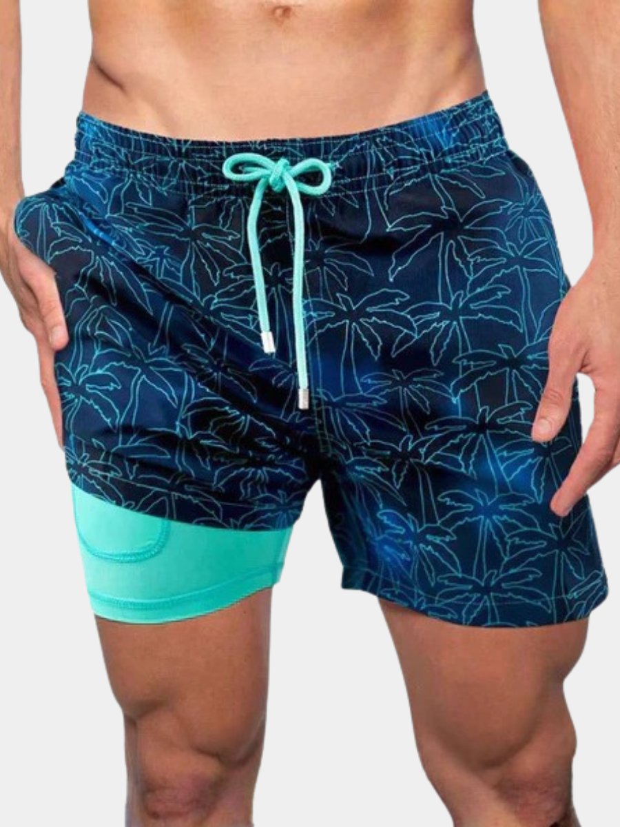 Men's Quick-Drying Swim Trunks with Compression Liner