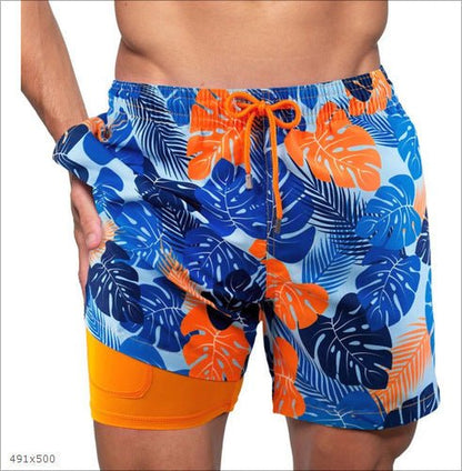 Men's Quick-Drying Swim Trunks with Compression Liner