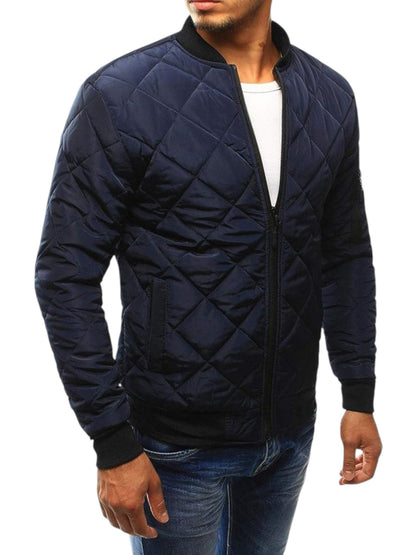 Men's Quilted Bomber Jacket - Lightly Padded & Windproof