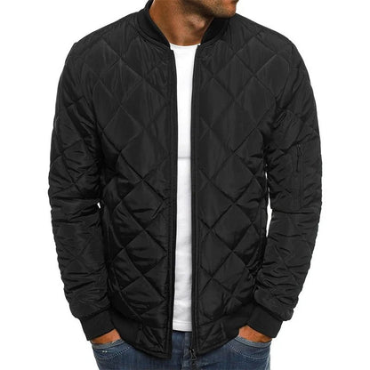 Men's Quilted Bomber Jacket - Lightly Padded & Windproof