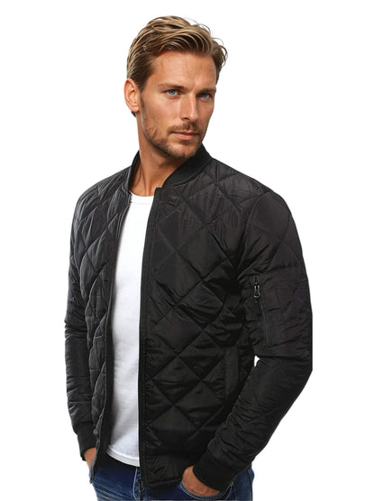 Men's Quilted Bomber Jacket - Lightly Padded & Windproof