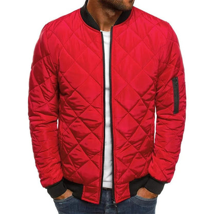 Men's Quilted Bomber Jacket - Lightly Padded & Windproof